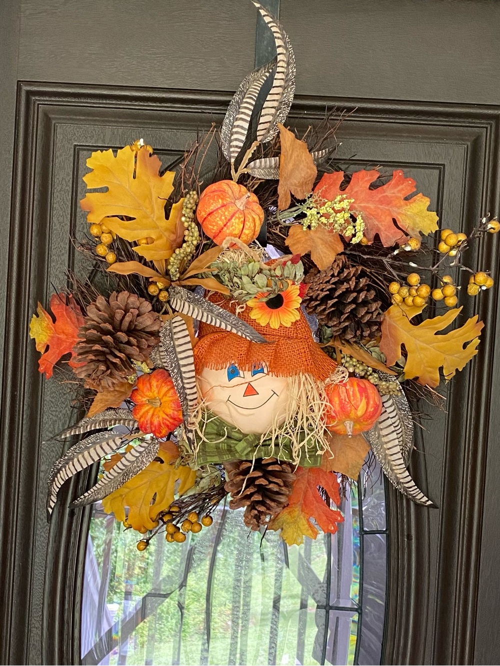 Handmade Fall Scarecrow Wreath